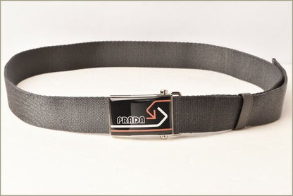 Prada Belt For Men And Women 2cn034 Nastro Nylon Canvas Grafitte Arancic Gray