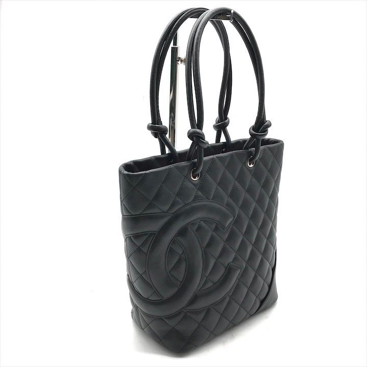 Chanel CC Logo Cambon Leather Tote Black