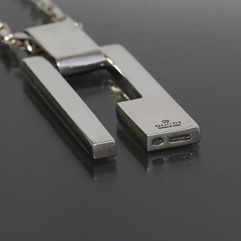Gucci G Logo Necklace 49 cm Silver 925 Unisex E1034