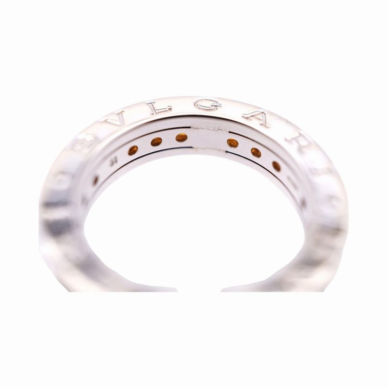 Bulgari B-zero1 Citrine 18K White Gold Ring #51 White Togo Old B-zero1 Ring