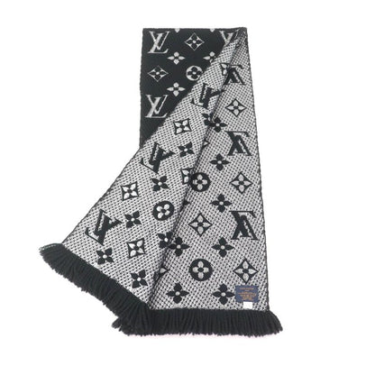 Louis Vuitton M75833 Echarpe Logomania Shine Silk-blend Noir Monogram Scarf