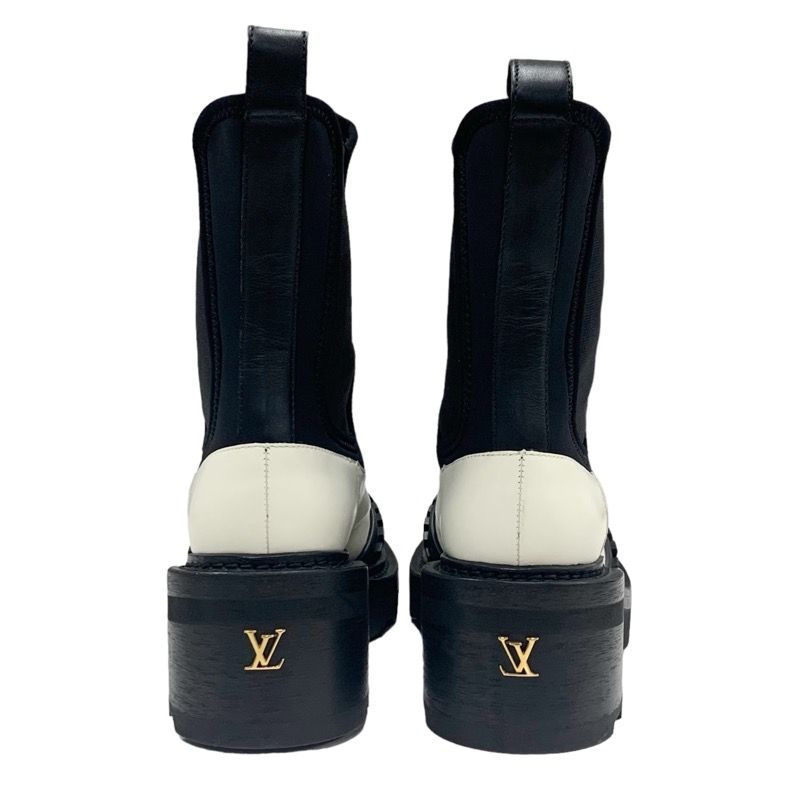 Louis Vuitton Bobur Line Boots Short Boots Shoes Leather Fabric White Black