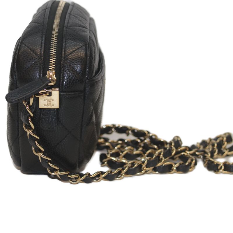 Chanel A91796 No 25 Black Caviar Ghardware Camera Chain Shoulder Bag