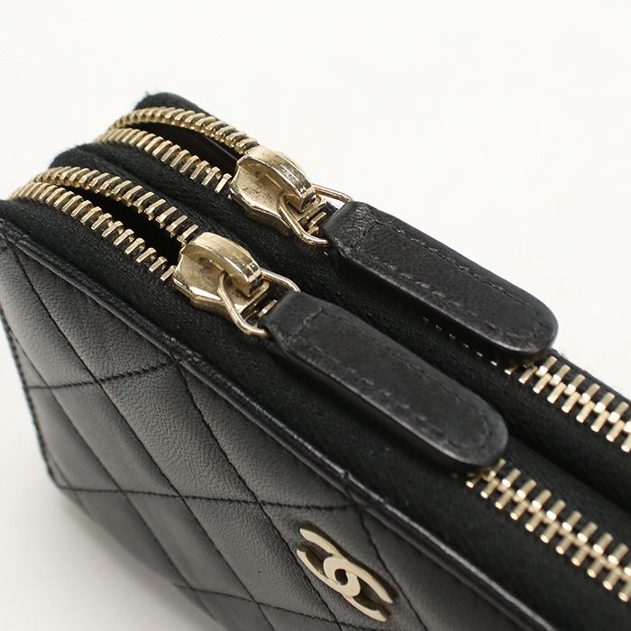 Chanel Round W Zip Wallet Long Wallet Round Zipper Lambskin 20788480 Ladies