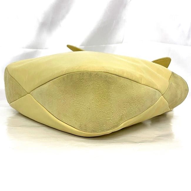 Loewe Handbag Yellow Anagram Excellent Condition Leather Suede Preowned