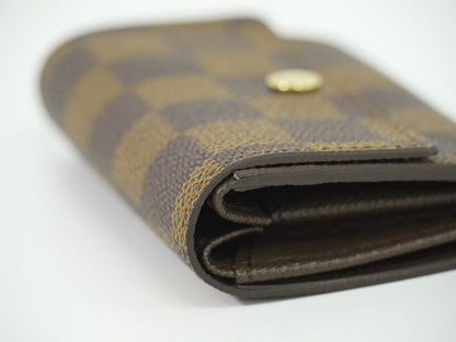 Authentic Louis Vuitton LV Porte Monnaie Pla Damier Ebène Coin Case Coin Case