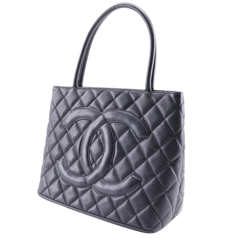 Chanel Reproduction Tote Caviar Skin Black Women's Tote Bag