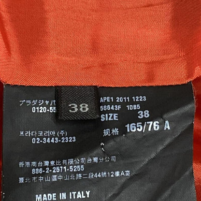 Prada Riders Jacket Size 38 S Women's Orange Lamb Leather / Spring & Autumn