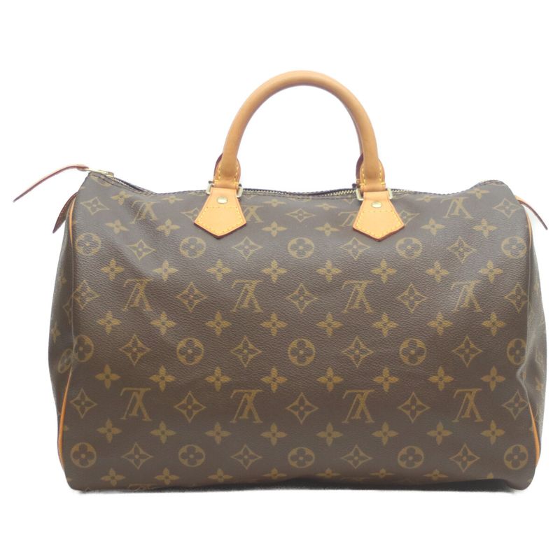 Louis Vuitton 02 M41524 Monogram Speedy 35 Boston Bag Handbag Travel Bag Brown