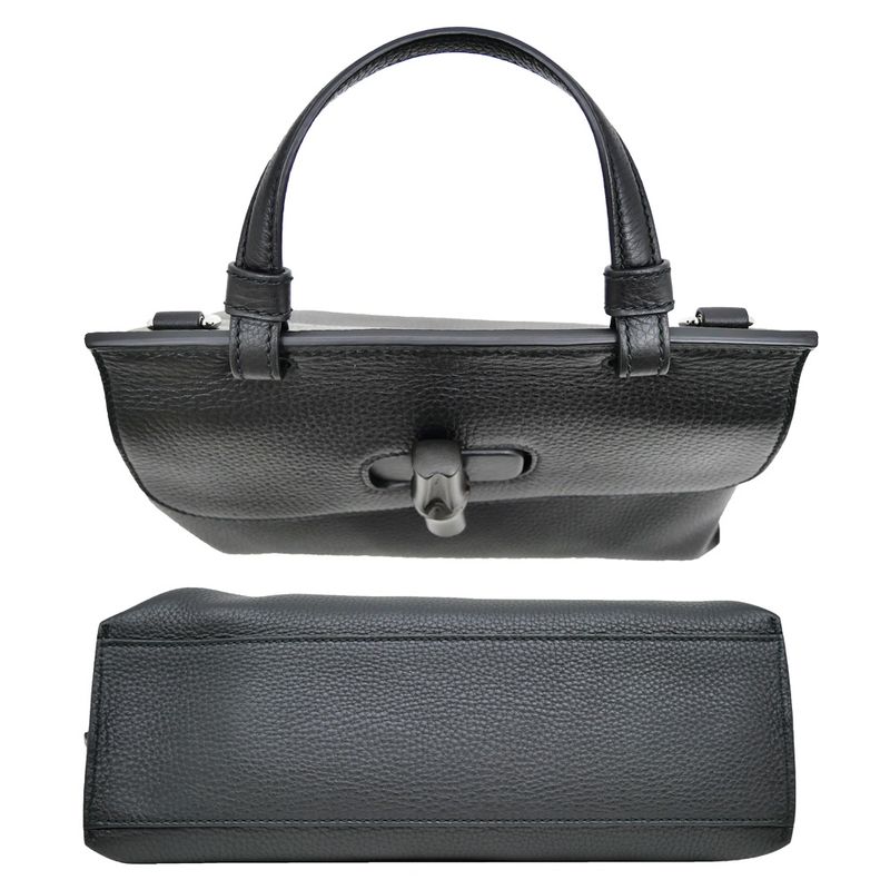 Gucci Daily - Bamboo - 2WAY Handbag Black Shoulder - Leather 370831