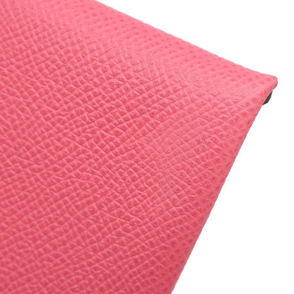 Hermes Coin Case Bastia Vaux Epson Rose Azalea Silver Hardware Coin Purse