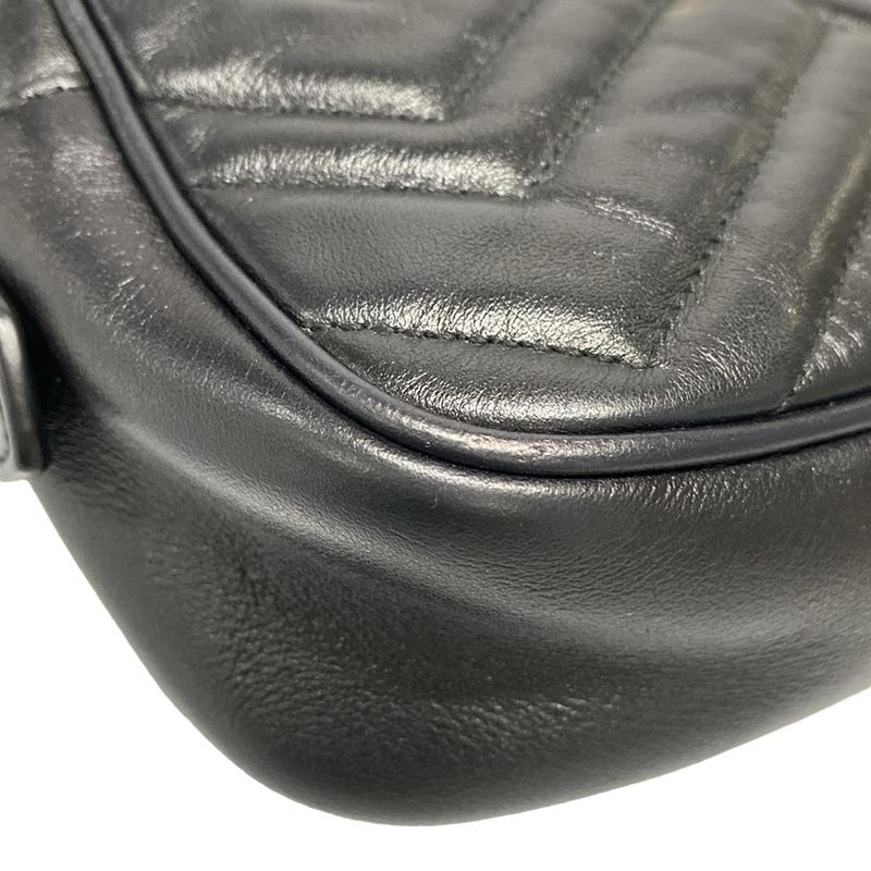 Gucci Shoulder Bag GG Marmont Quilted Mini Bag 448065 Black Chain Shoulder