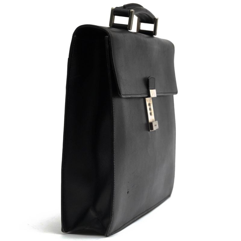 Prada Bag Briefcase Business Bag Business Men Leather Genuine Black Dulles Bag