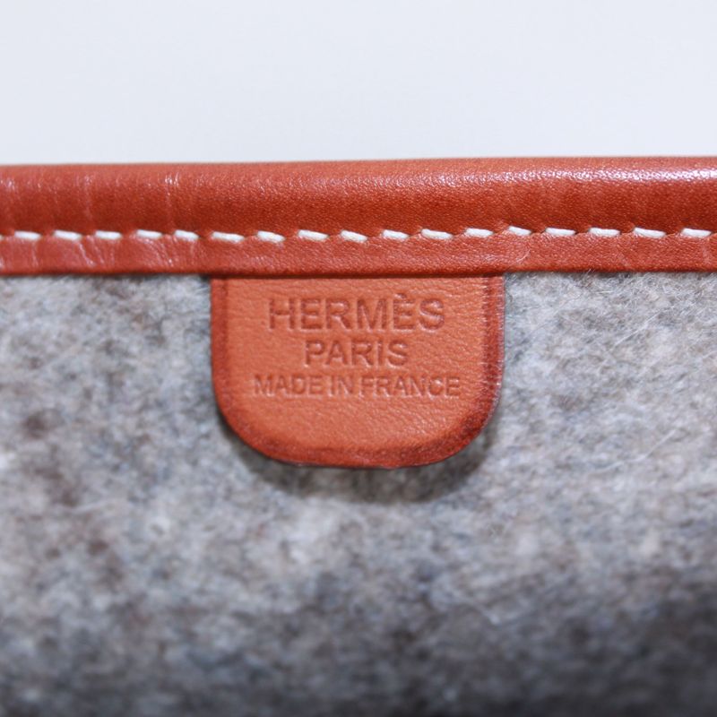 Hermes Evelyn 1 Leather And Felt Gray Shoulder Bag Silver
