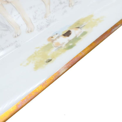 Hermes Miscellaneous Goods Ashtray Beagle Porcelain White Small Container