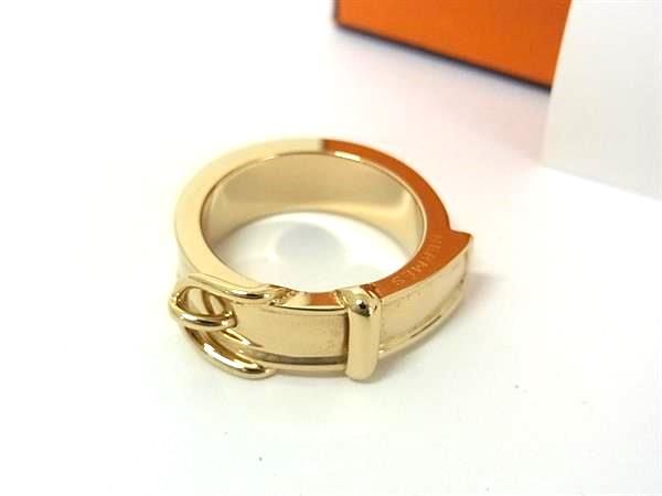 Hermes Santure Belt Motif Scarf Ring Scarf Clasp Ladies Gold Fg9724