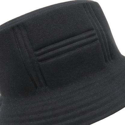 Hermes Hat Dalton Bucket Hat Wool Black #59 Black Bucket Hat Felt H [storage Bag