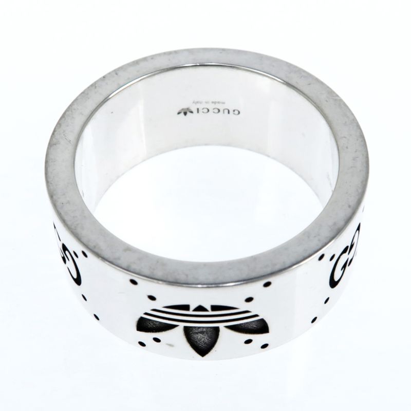 Gucci Adidas Collaboration Ring Engraving Wide Trefoil 17 Ag925 Jewelry