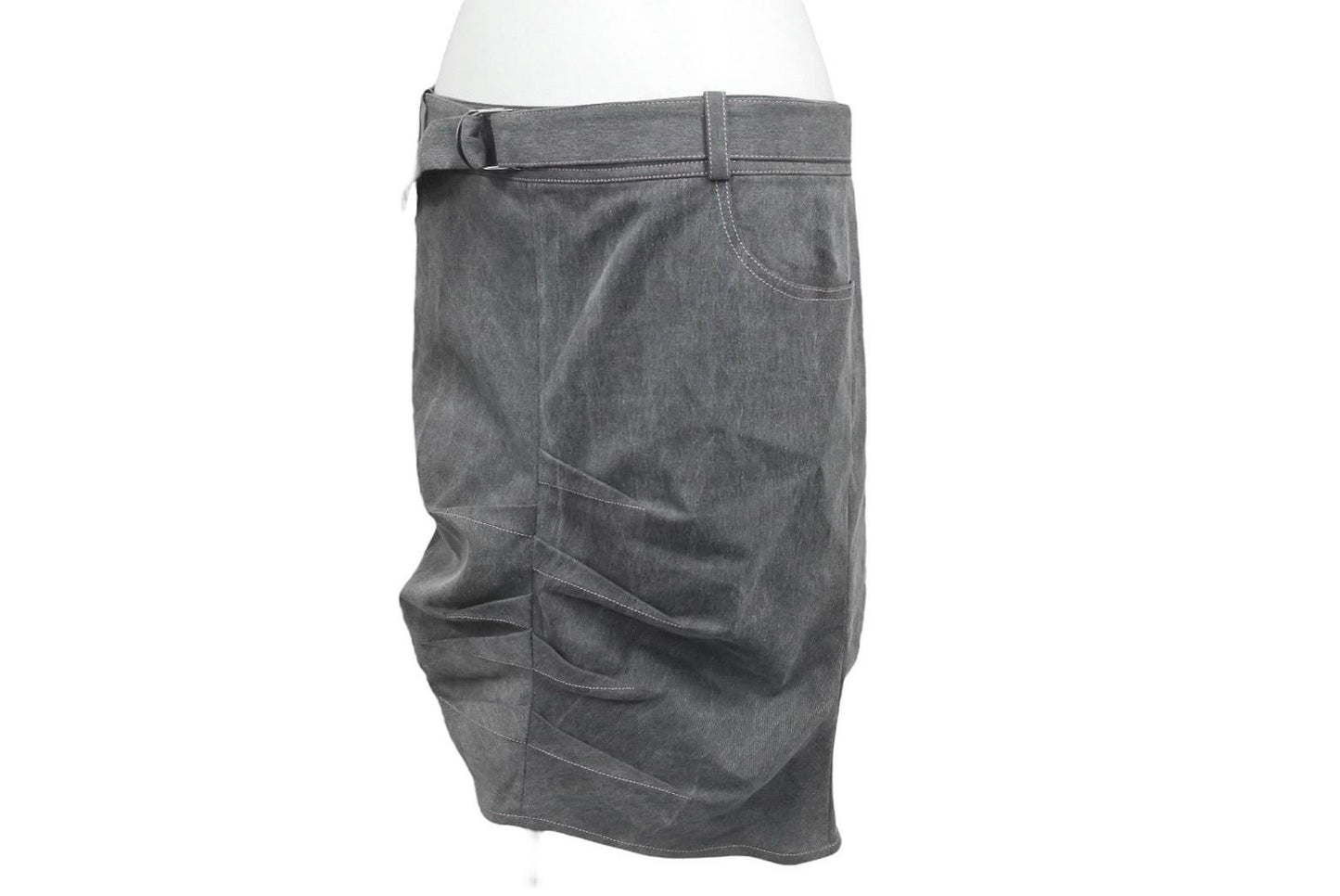 Dior Denim Skirt Belted Design Stitch Galliano 38 — view 6