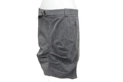 Dior Denim Skirt Belted Design Stitch Galliano 38 — view 6