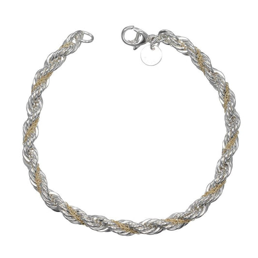 Tiffany & Co Twisted Silver 925 X 18K Yellow Gold Ladies 13.56g Bracelet