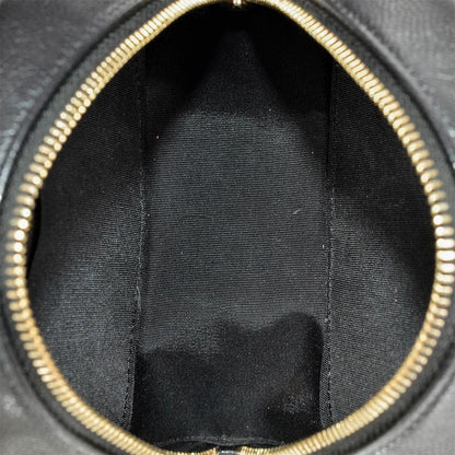 Chanel Round Chain Shoulder Bag Caviar Skin Ap2034 Black Gold Hardware 8 Digits