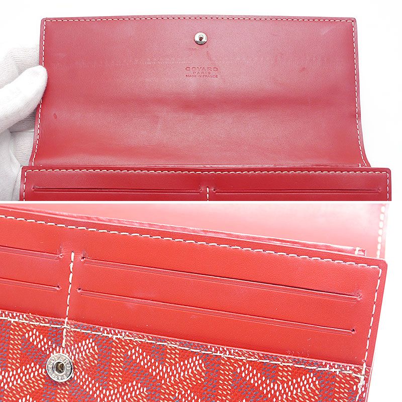 Goyard Varenne Flap Wallet Long Red With Box