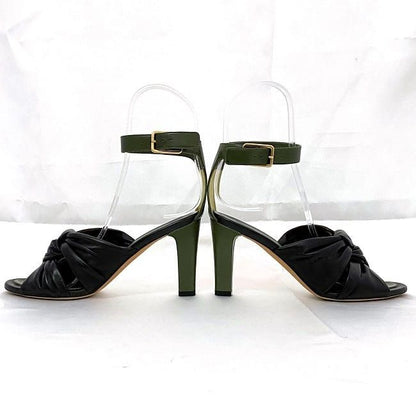 Celine Heels Sandals Khaki Black Ec20708 Excellent Condition