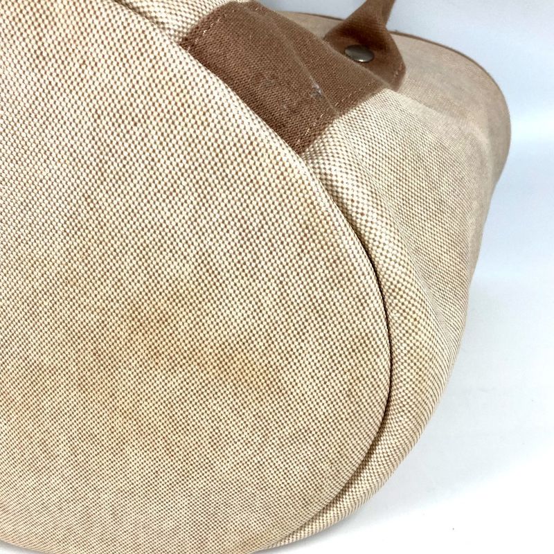 Hermes Handbag Sac À Bichette Coated Canvas Beige