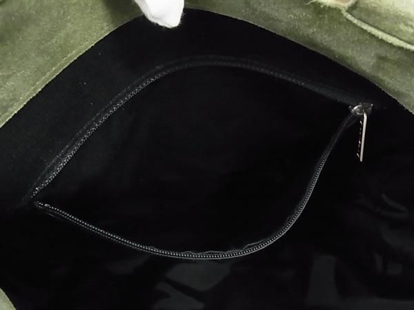 Chanel Coco Mark Rabbit Fur Tote Handbag With Pouch Ladies Grayish As4316