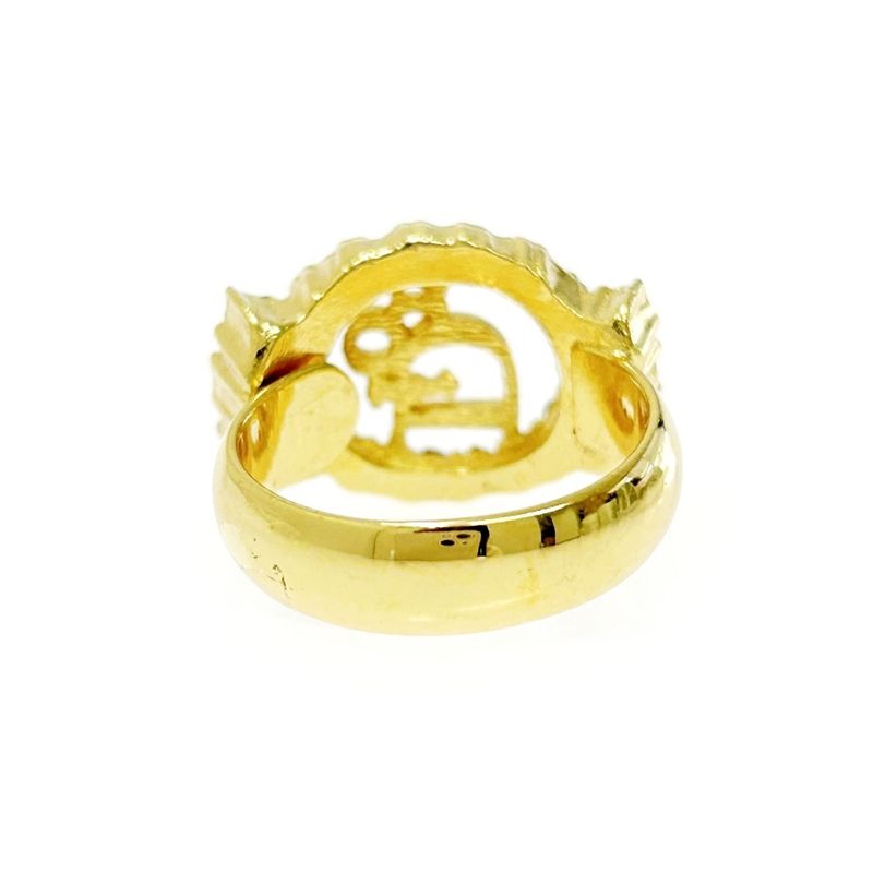 Christian Dior GP Rhinestone Dior Logo Ring Gold 404035 Ring