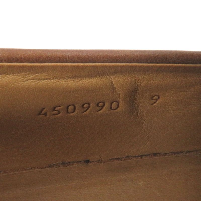 Gucci 450990 Leather Bee Embroidery Webline Perforated Coin Loafers Penny