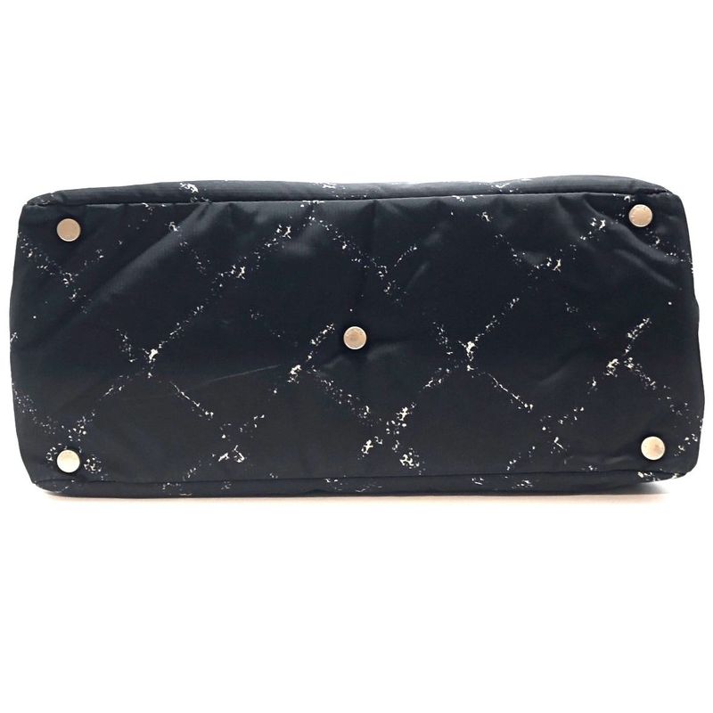 Chanel Former Travel Line Tote Bag A11833 5th Unit Nylon Black Ladies Pre-Owned