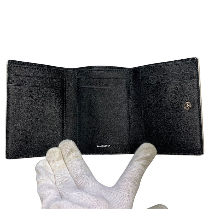 2973 Balenciaga Trifold Wallet 736730 Envelope Mini Wallet White with Box