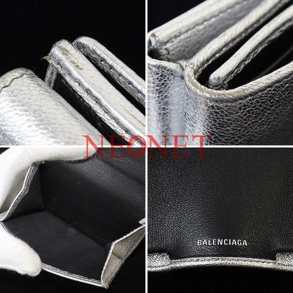 Balenciaga Leather Everyday Design Trifold Mini Wallet D7952
