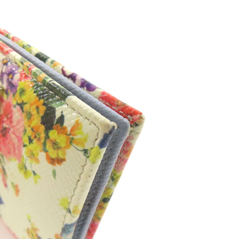 Christian DIOR Flower Card Case Leather Women