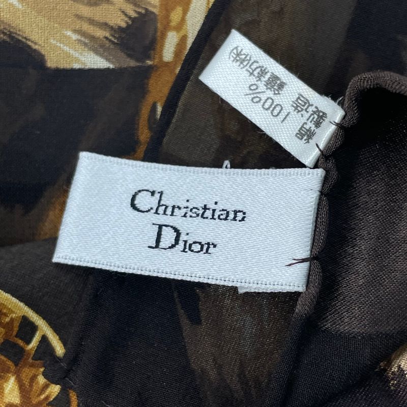 Christian DIOR Large Logo Scarf Silk Blawan