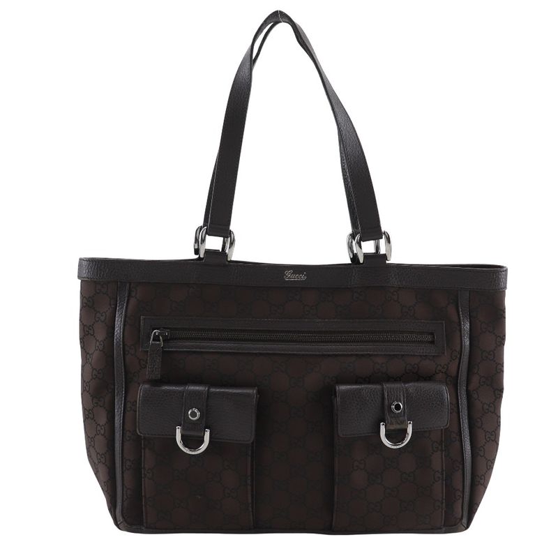 Gucci Abbey Line Outlet GG 268639 Nylon Canvas Brown Ladies Tote Bag