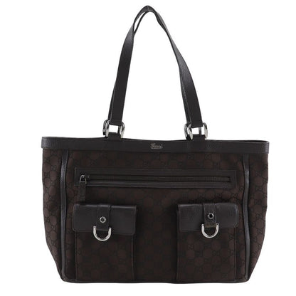 Gucci Abbey Line Outlet GG 268639 Nylon Canvas Brown Ladies Tote Bag