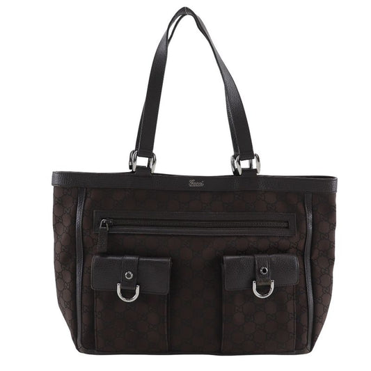 Gucci Abbey Line Outlet GG 268639 Nylon Canvas Brown Ladies Tote Bag