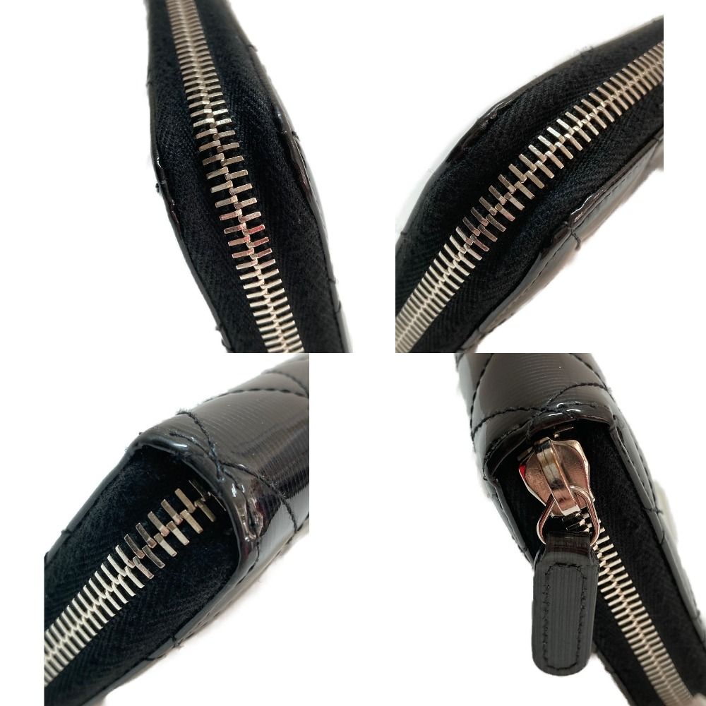 Chanel Matelasse Round Zipper Patent Leather A50097 Black