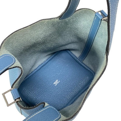 Hermes Handbag Picotin Lock PM Blue Jean Silver Hardware