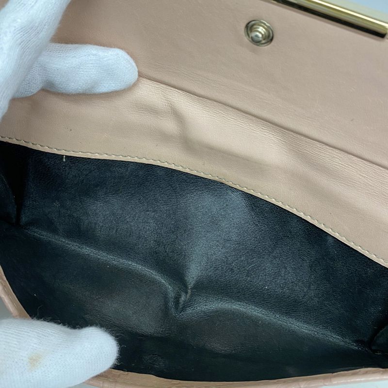 Guccissima 112715 Leather Pink Gold Hardware Women's Long Wallet