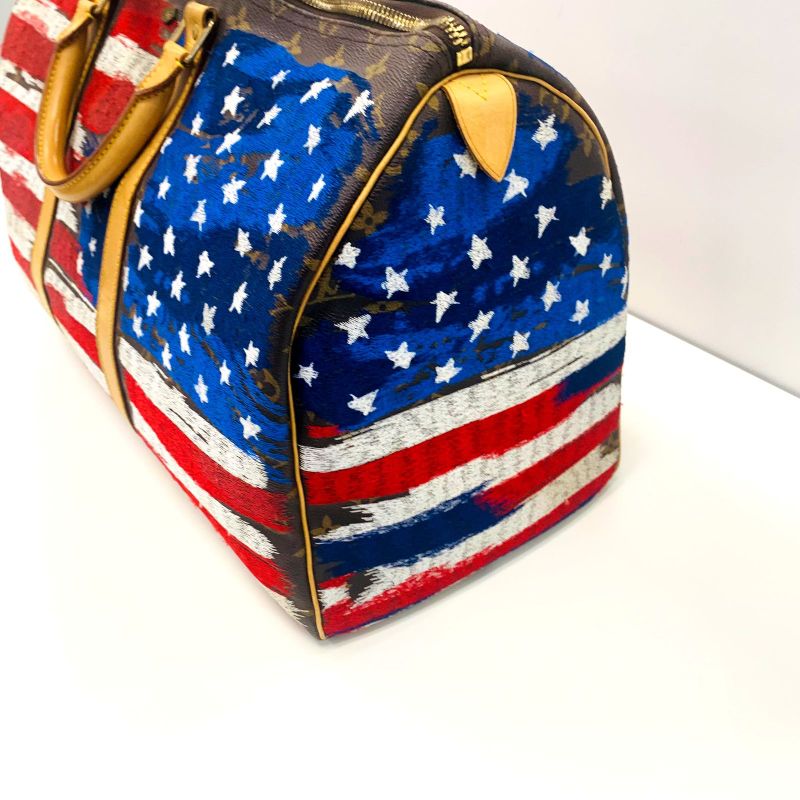 Louis Vuitton JAY AHR FLAG USA Paint Brushed Model Keepall : X0358