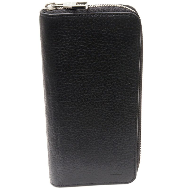 Louis Vuitton Round Zipper Long Wallet With Coin Purse Taurillon Leather Noir