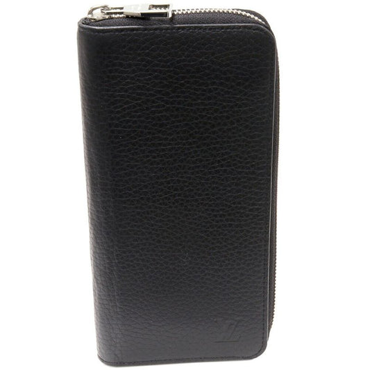Louis Vuitton Round Zipper Long Wallet With Coin Purse Taurillon Leather Noir