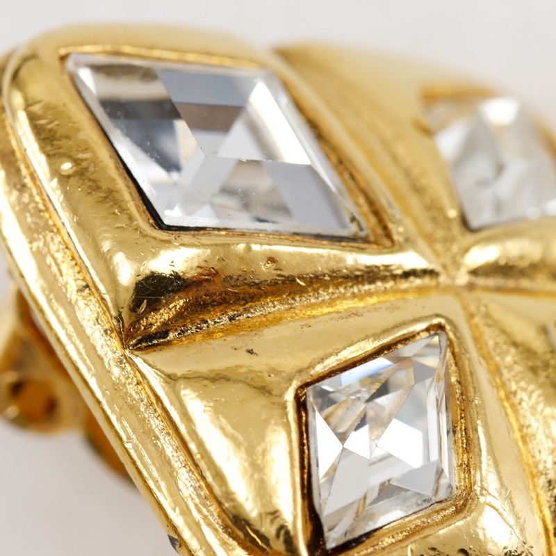 Chanel Bijoux Vintage Gold Plated And Rhinestone Ladies 22.5g Earrings