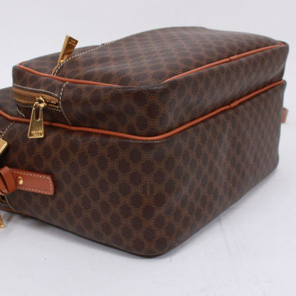 Celine Macadam Leather X PVC Brown Shoulder Bag Gold