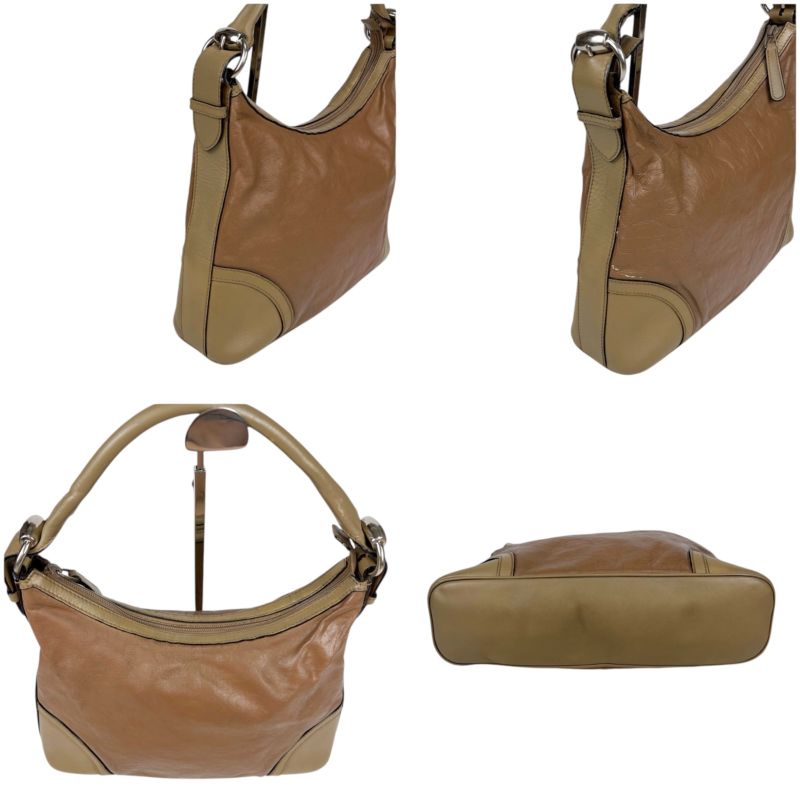 Gucci One Shoulder Bag Horsebit Pattern Brown All Leather Hobo Soho Shoulder