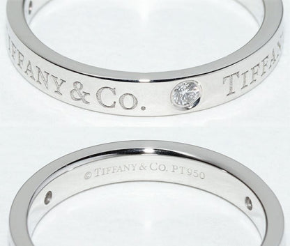 Tiffany & Co Ring Pt950 Diamond 3P (007ct) T&CO Band Ring With Flat Band Ring